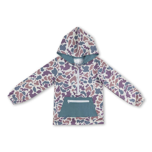 Youth Green Pocket Camo Hoodie
