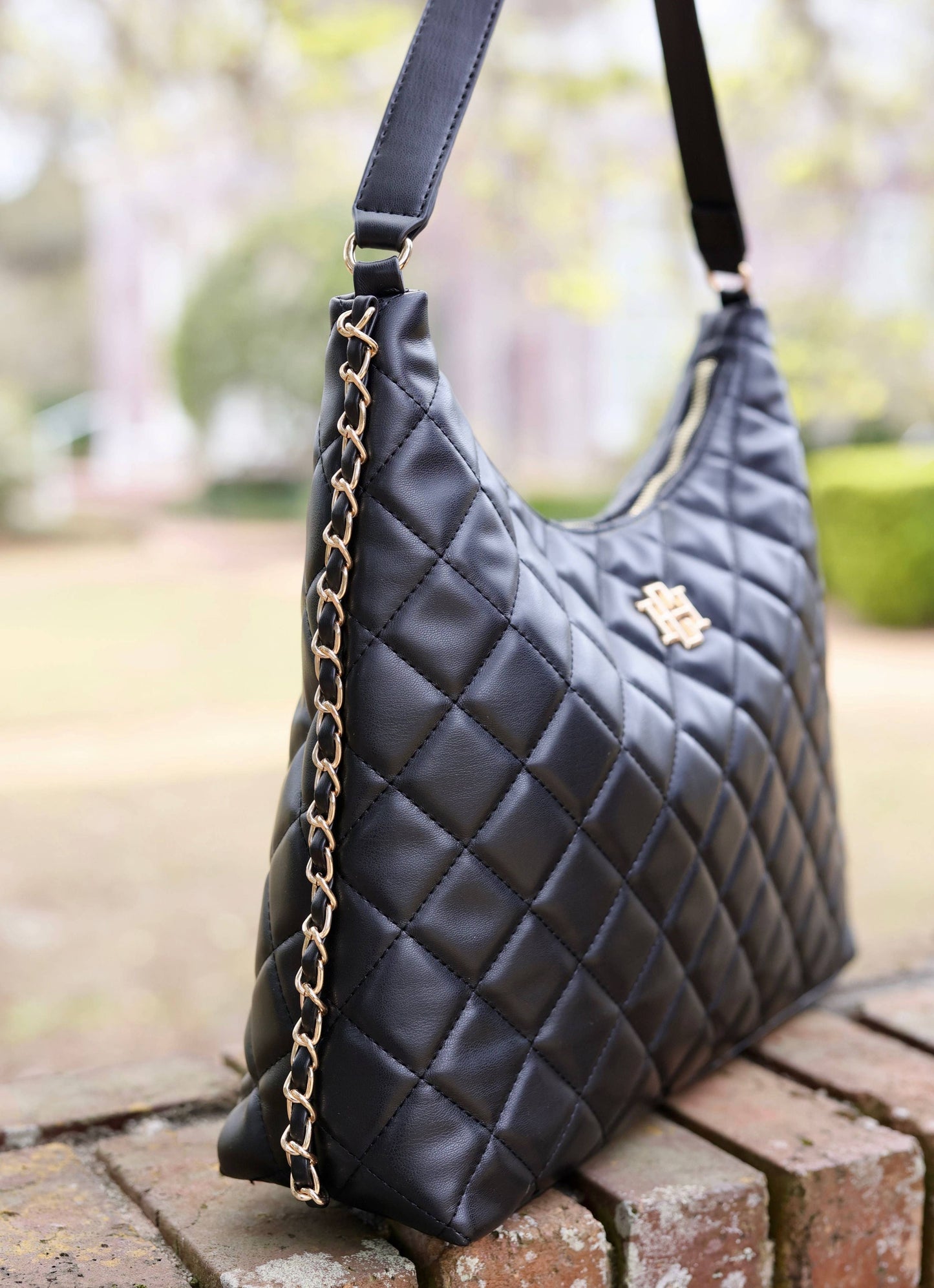 Quilted Black Tote