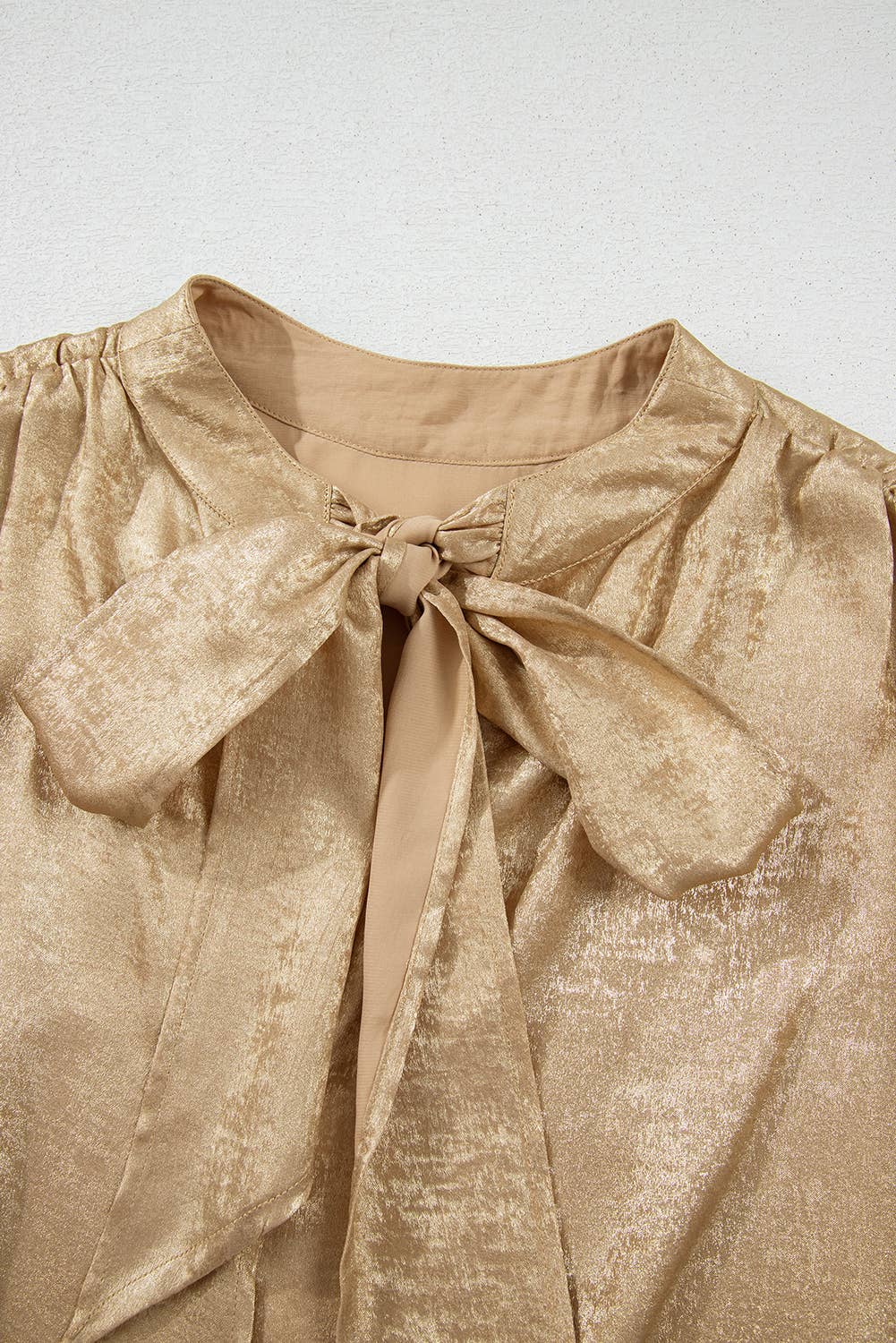 Metallic Knot Back Short Sleeve Top