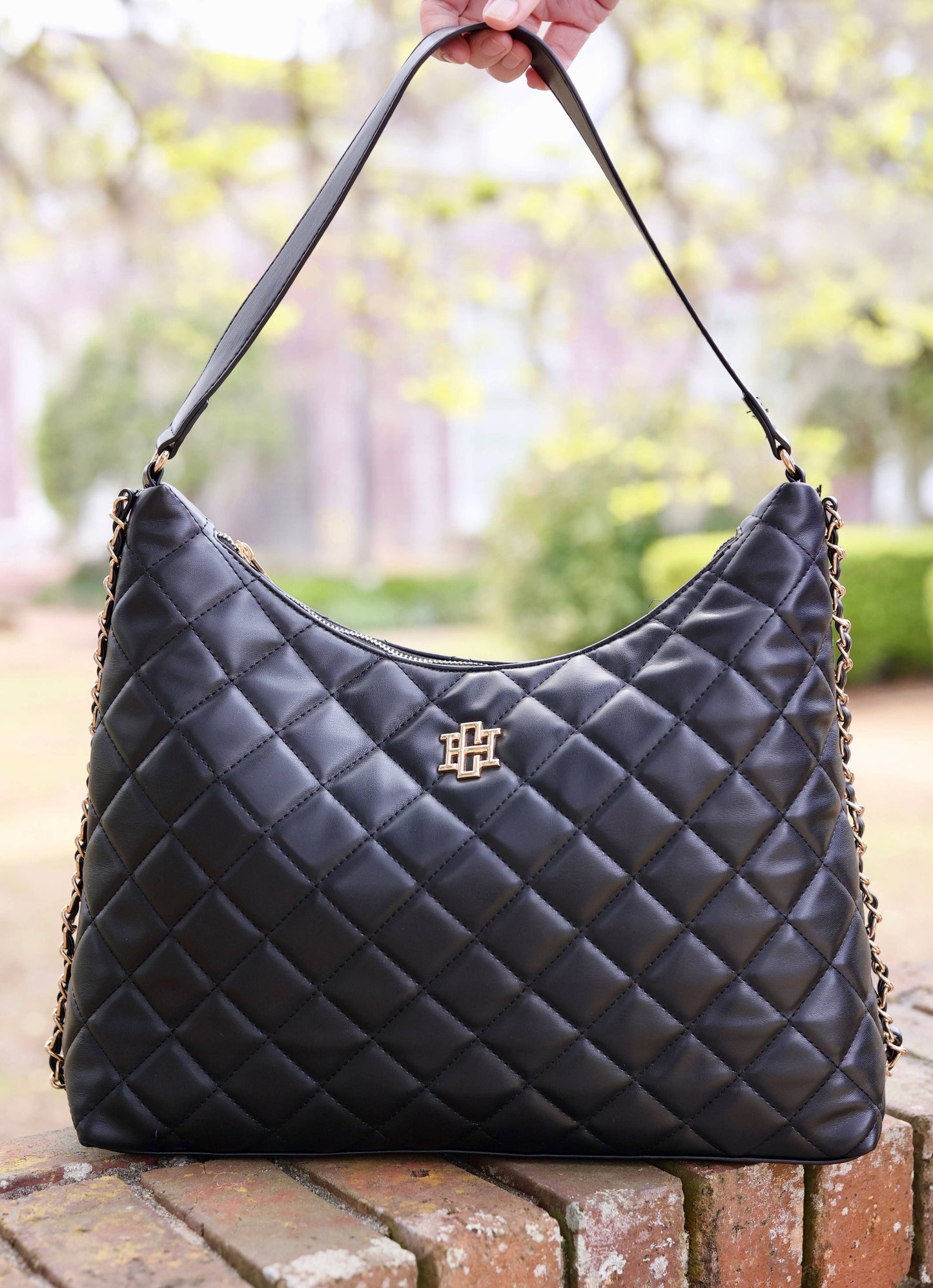 Quilted Black Tote