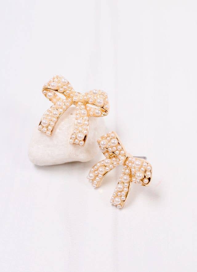 Pearl Bow Earrings