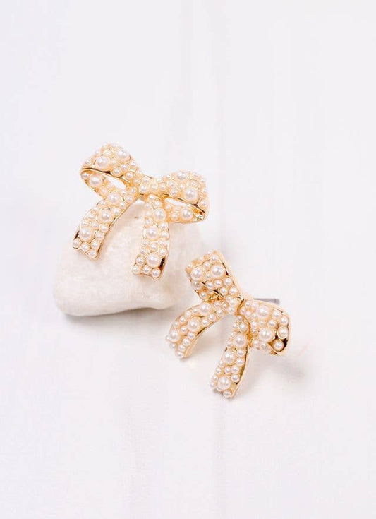Pearl Bow Earrings