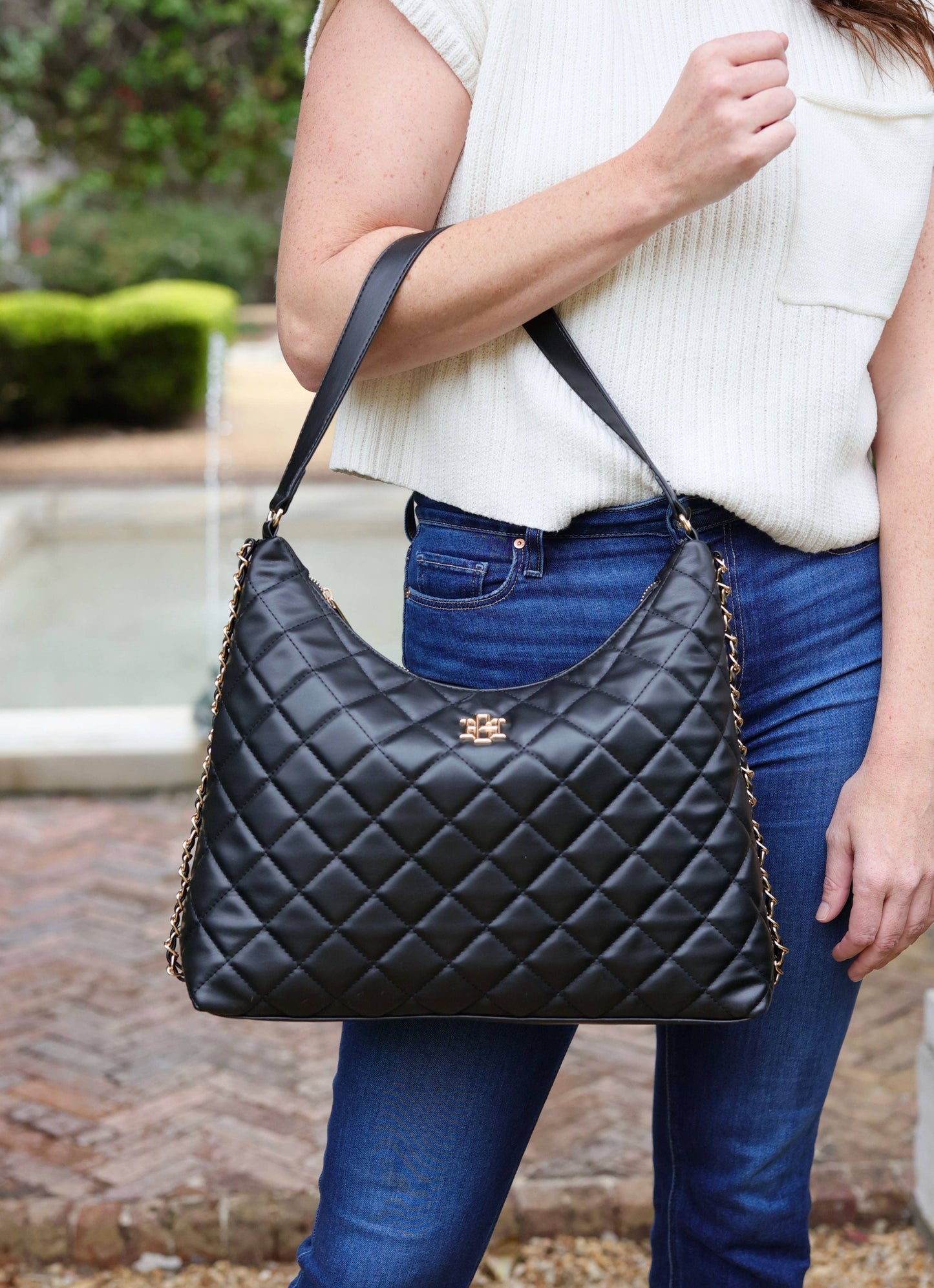 Quilted Black Tote