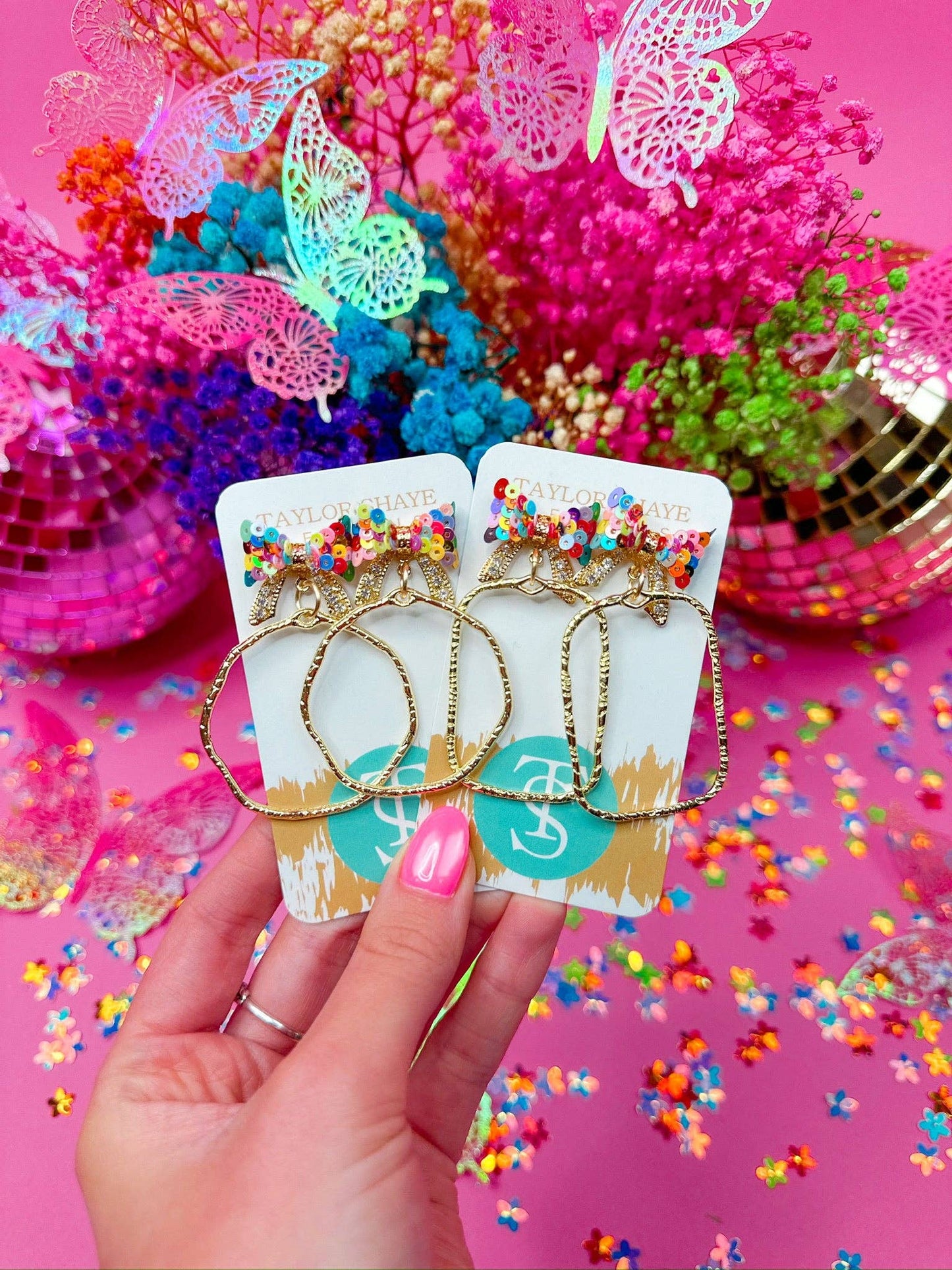 Rainbow Bethany Bow Hoops: Rectangle