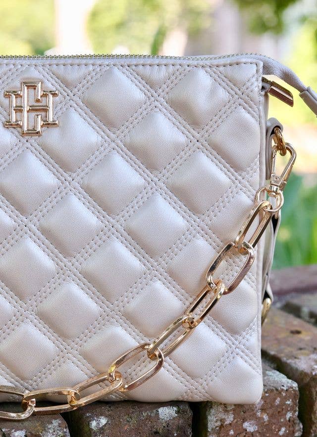Quilted Crossbody - Pearl