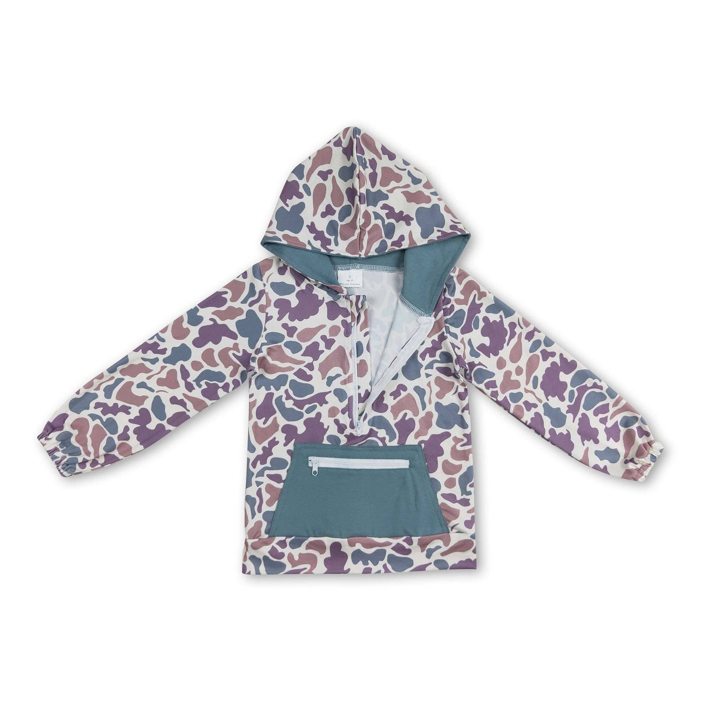 Youth Green Pocket Camo Hoodie