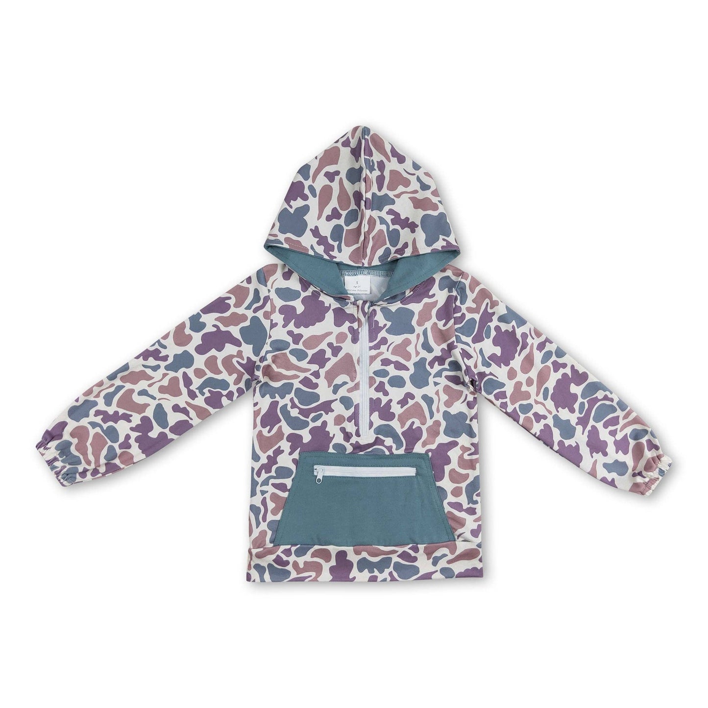 Youth Green Pocket Camo Hoodie