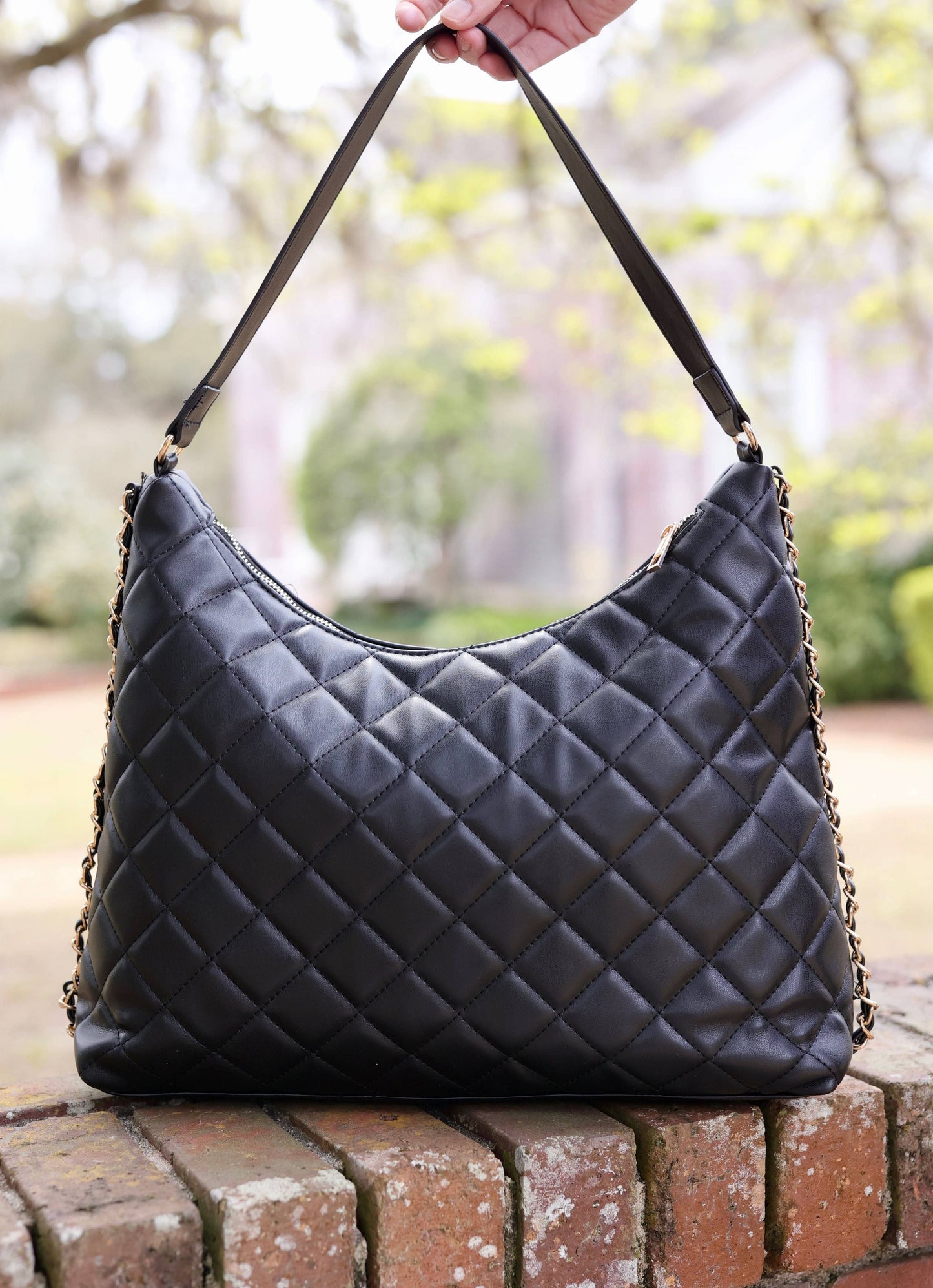 Quilted Black Tote